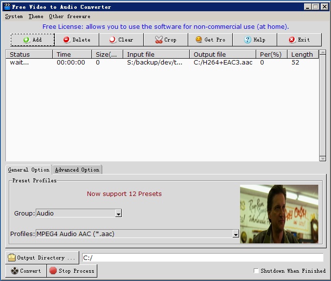 free video to audio converter screenshot