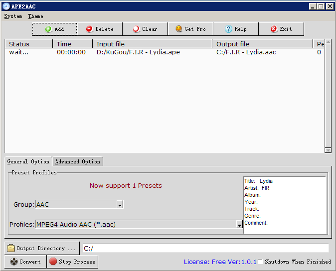 converts APE files to AAC