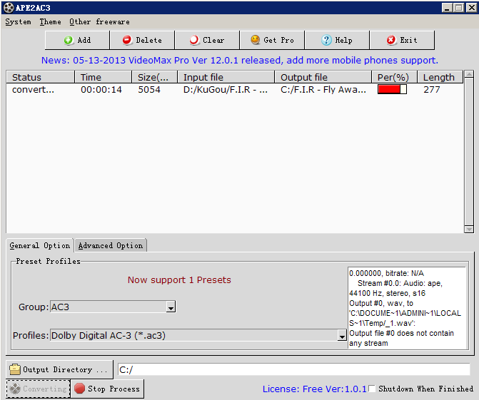 Convert APE to AC3 easily.