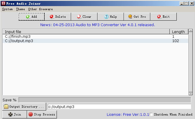 Free Audio joiner 1.0.1 full