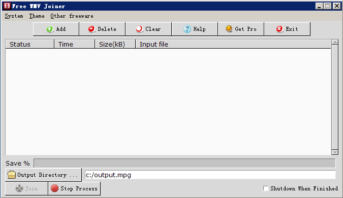 Windows 7 Free WMV joiner 2.0.1 full