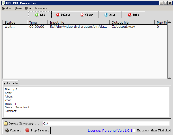 MP3 CDA Converter screenshot